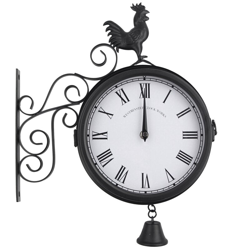Vintage Style Reversible Black Wall Clock
