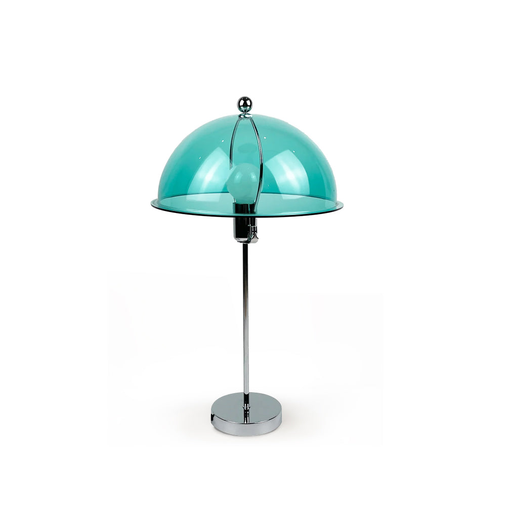 Sleek Metal Desk Lamp with Clear Glass Shade