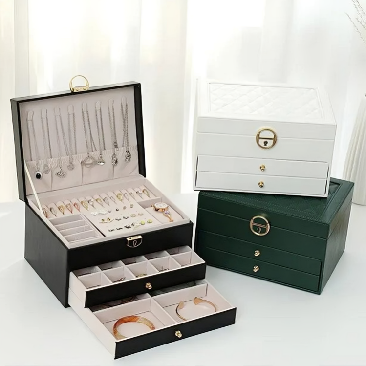 Portable Stackable Jewelry Case Drawer Organizer
