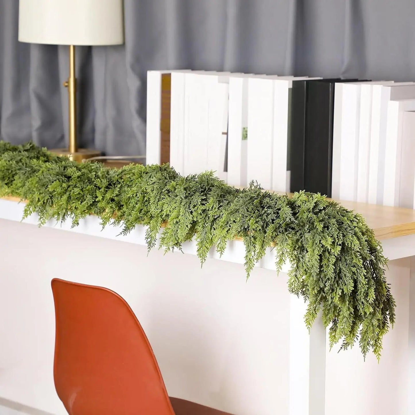 EvergreenCharm – Atmospheric Christmas Garland of Cypress Leaves 5