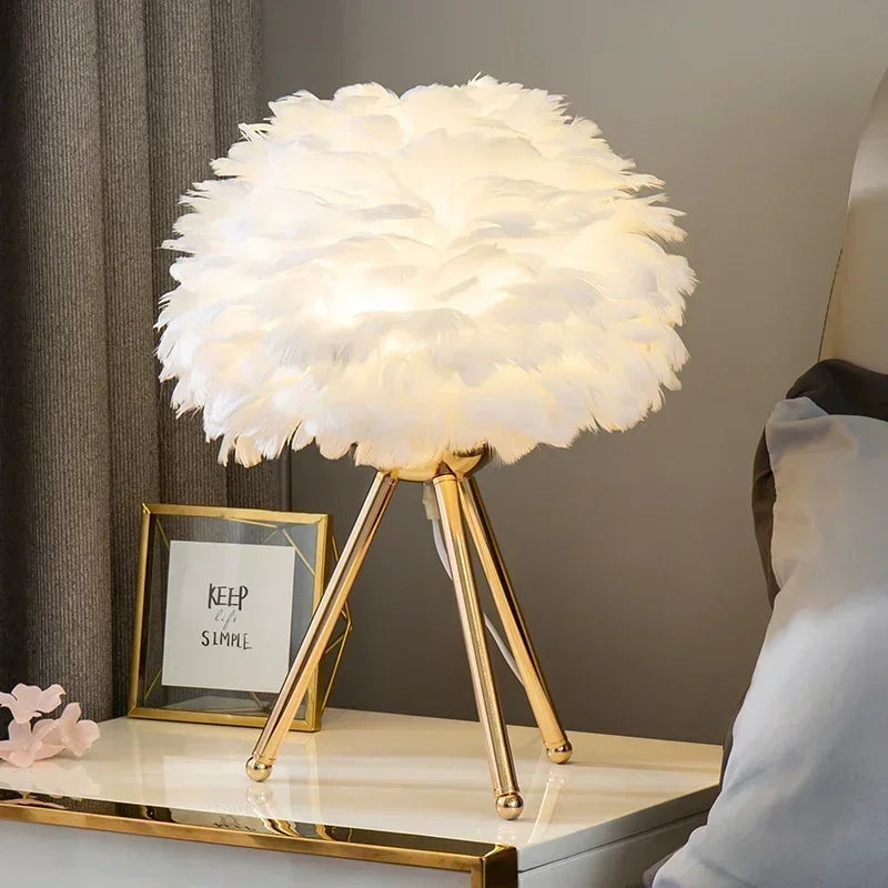 Soft Feather Table Lamp – Classic Home Lighting