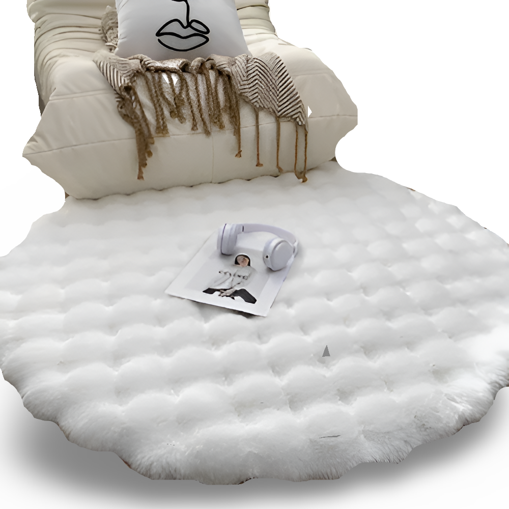 Plush Round Fleece Non Slip Entrance Mat