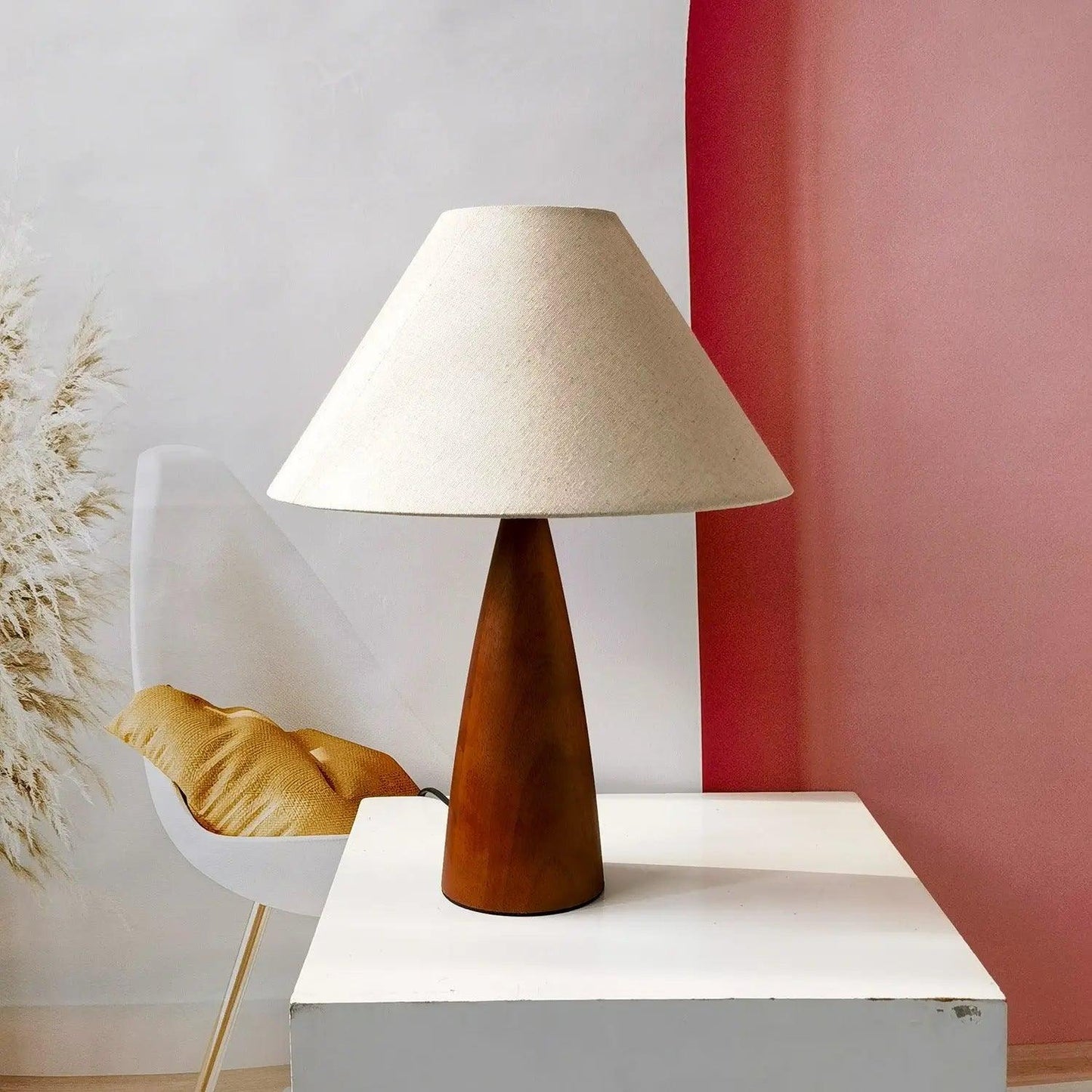 Vintage Wooden Table Lamp