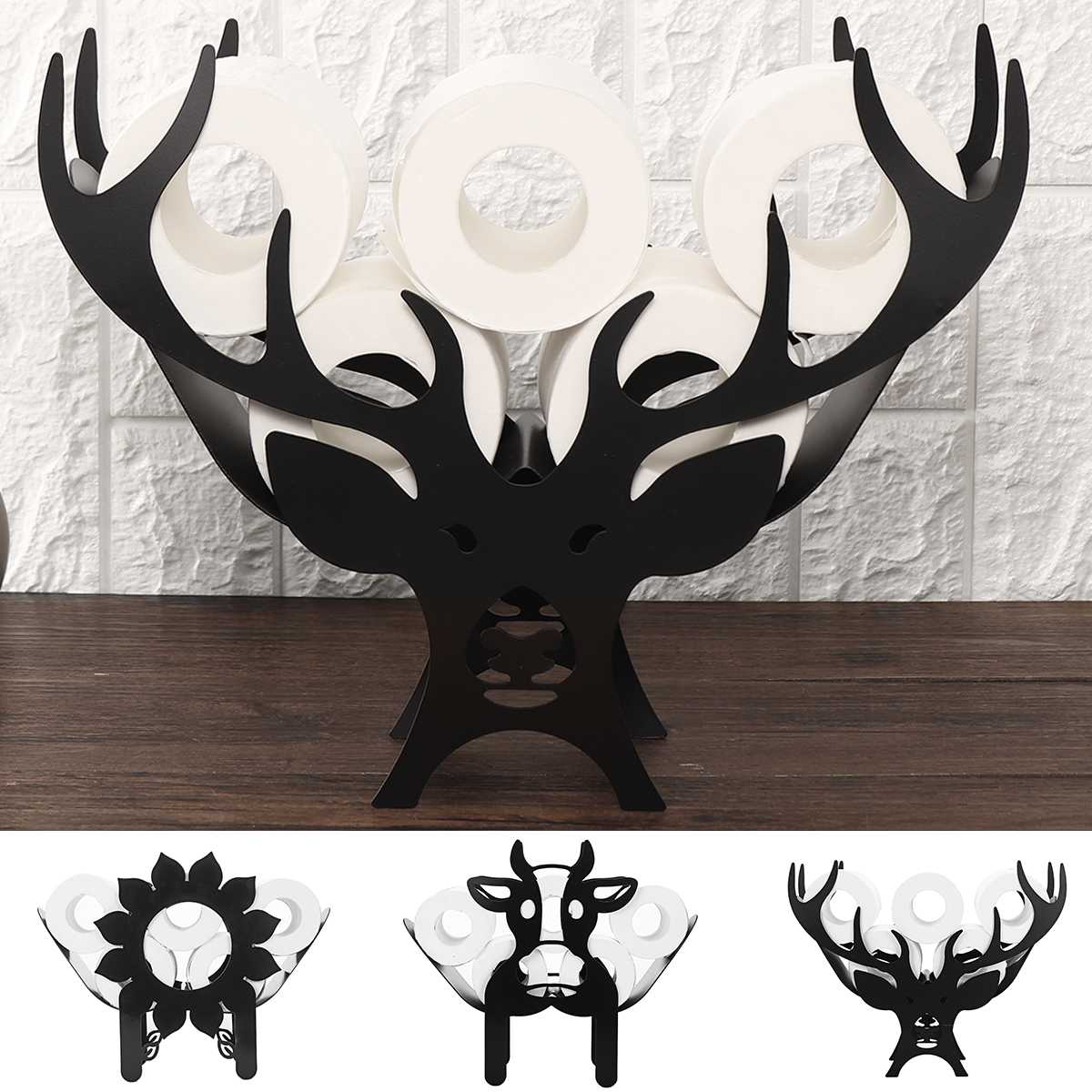 Cute Animal Iron Toilet Paper Holder WALL MOUNT