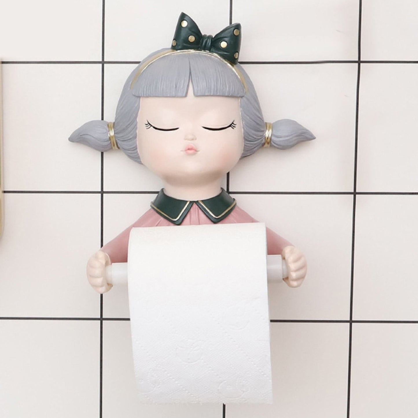 Decorative Pink Bathroom Tissue Holder
