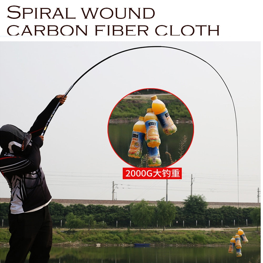Portable Compact Carbon Fishing Pole Rod