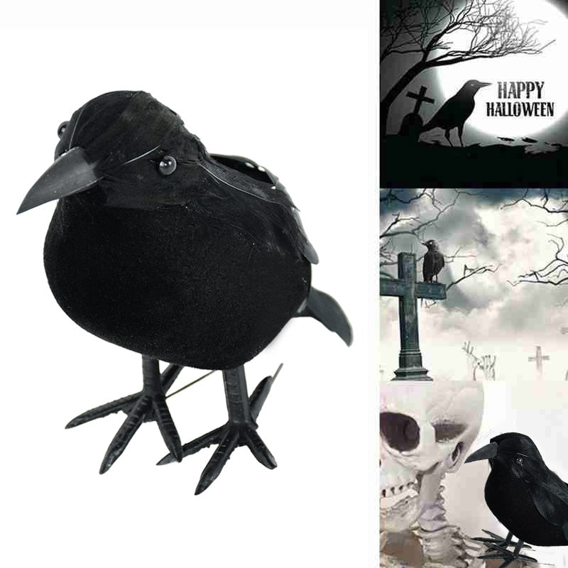Spooky Black Bird Halloween Decoration