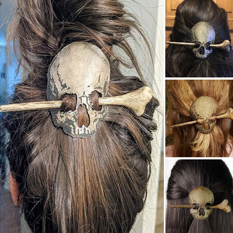 Edgy Gothic Skull Hair Barrettes