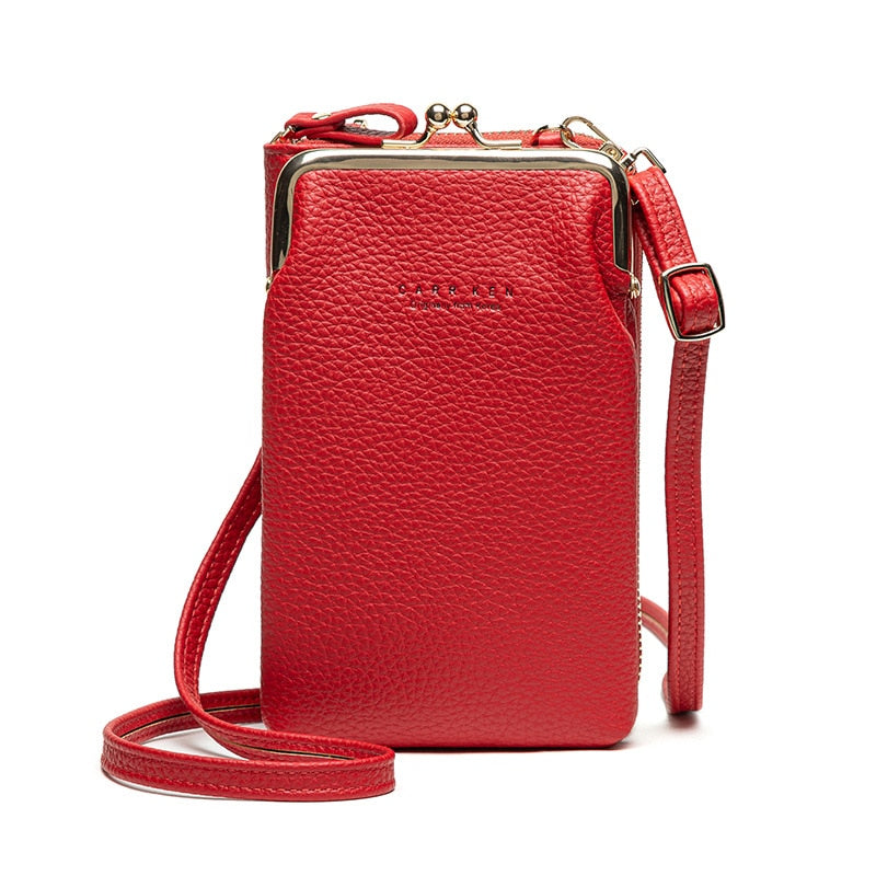 Versatile Cross Body Multi-Pocket Leather Handbag