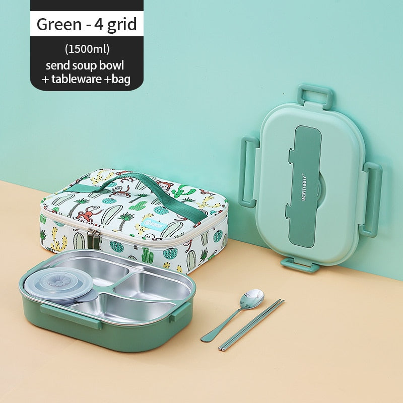 Insulated Kids Lunch Container with Multiple Compartments