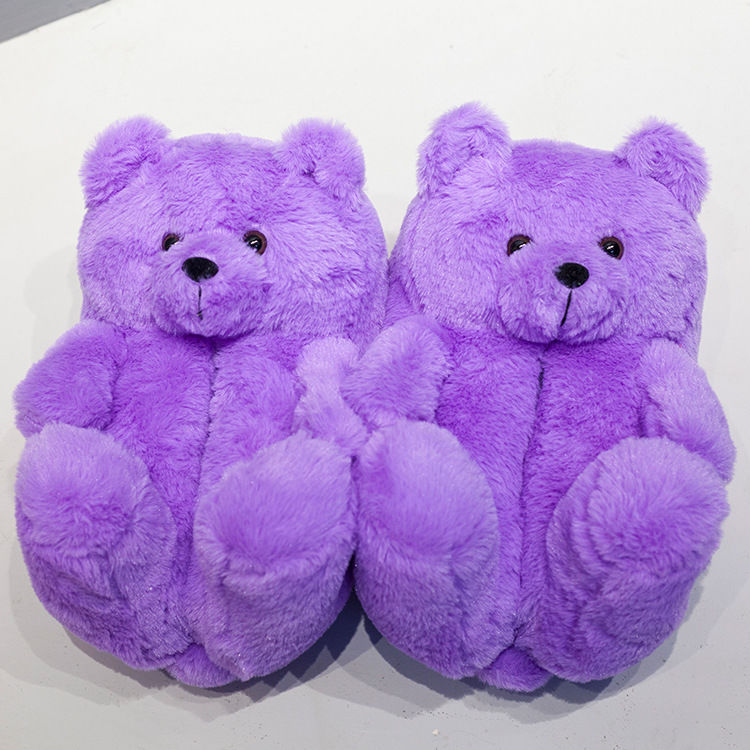Cozy Fuzzy Bear Claw House Slippers