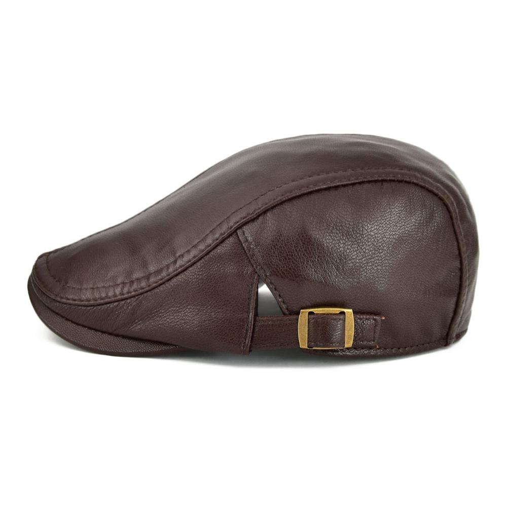 Classic Men's Leather Newsboy Cap