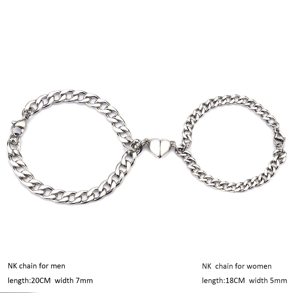 Lovely Heart Couple Magnetic Bracelet