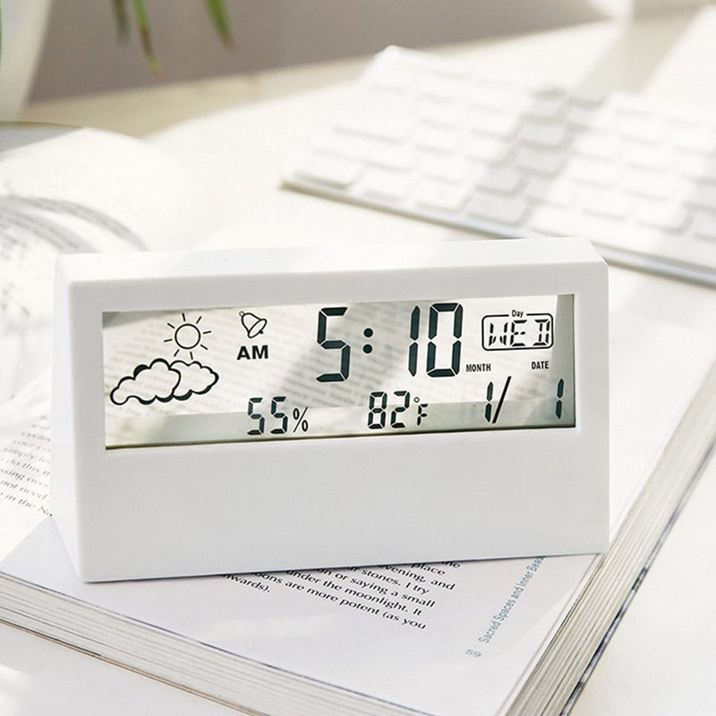 Clear Glass Modern Digital Table Clock