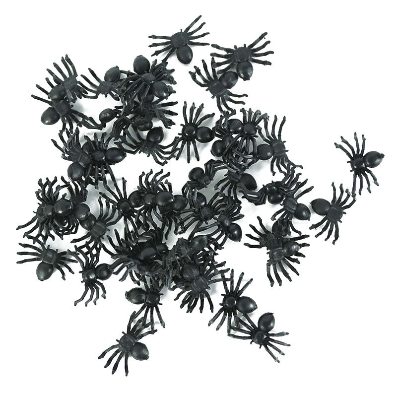 Glowing Spider Halloween Decorations 50 Pack