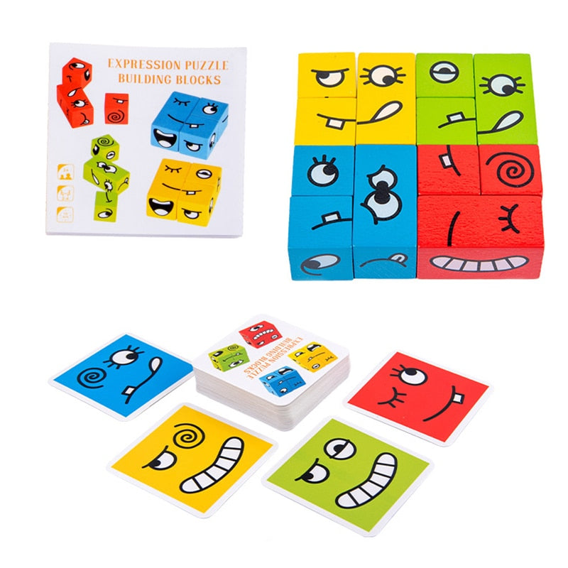 Natural Wooden Building Blocks Puzzle Toy