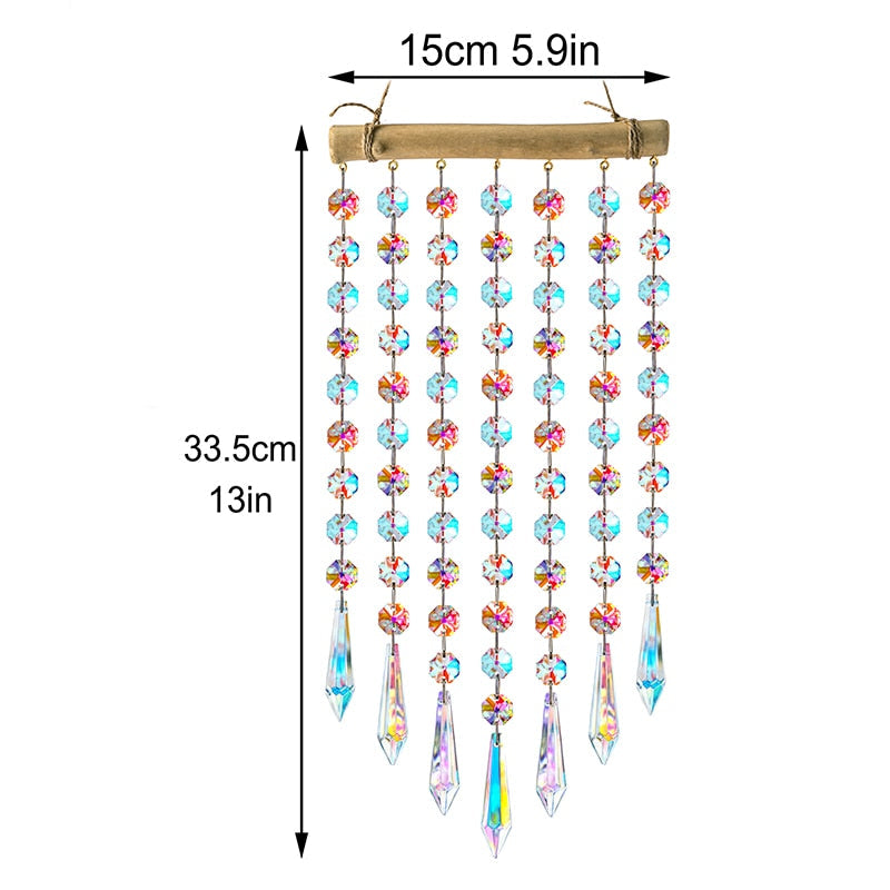 Sparkling Glass Crystal Suncatcher Wind Chime Decor