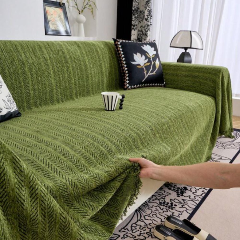 Stylish Herringbone Sofa Slipcover Waterproof Easy Care