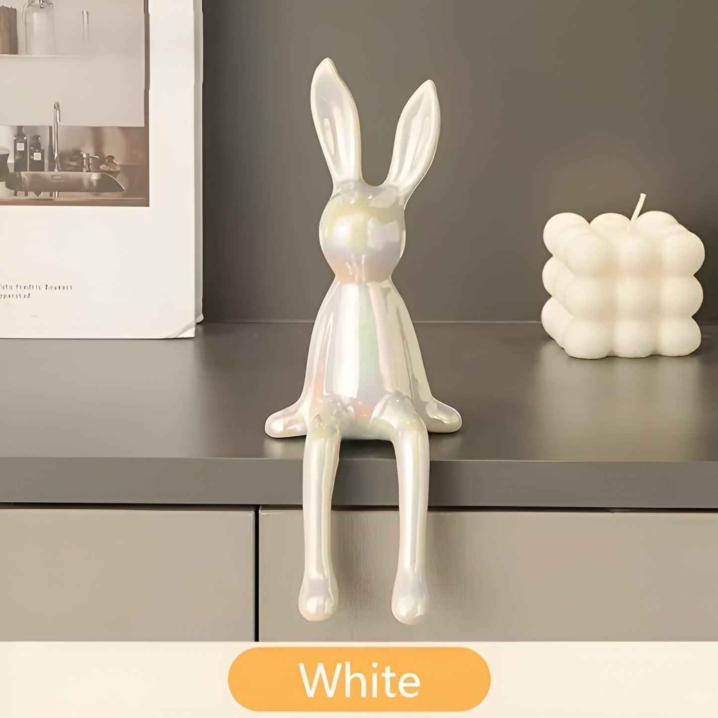 Cute Ceramic Easter Bunny Figurine