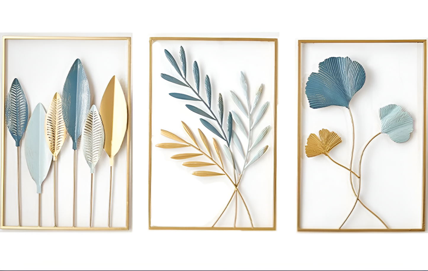 Green Metal Leaf Decor Wall Art