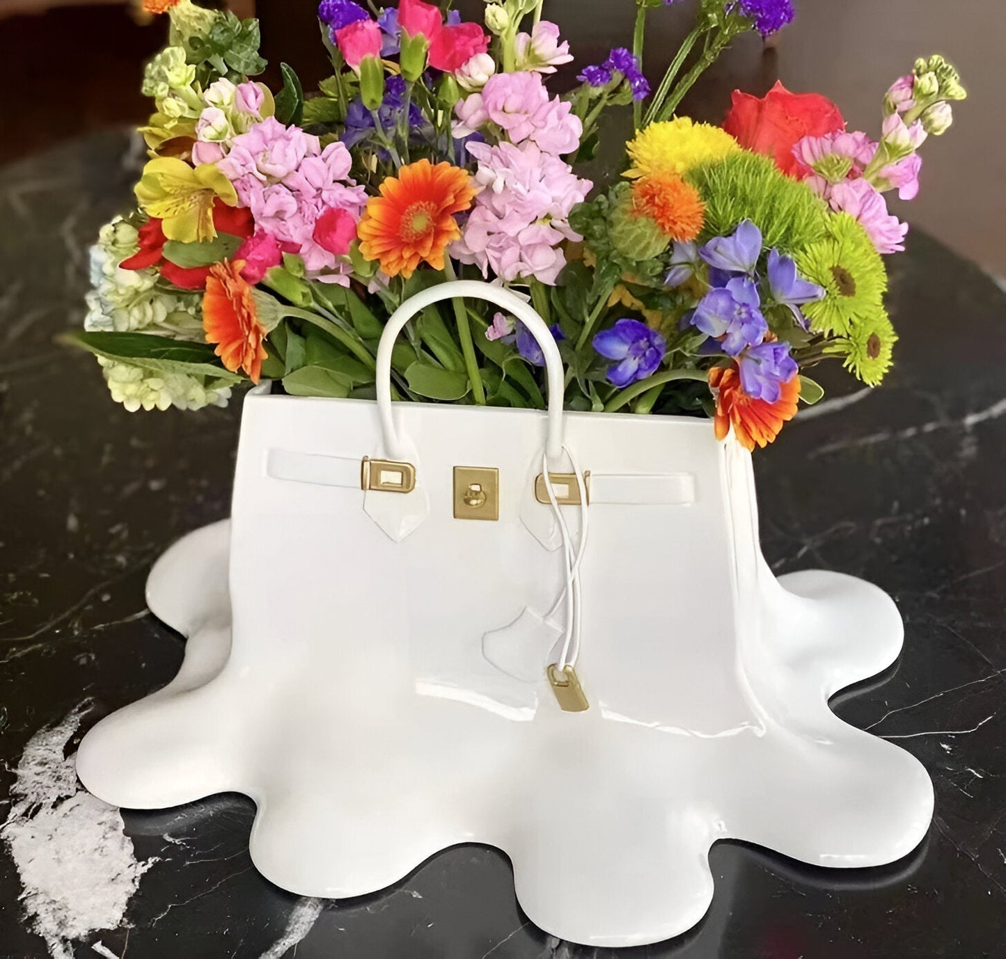 Fashionable Purse Shaped Resin Vase