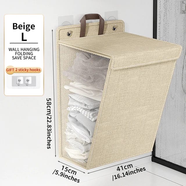 Space-Saving Foldable Wall Laundry Basket