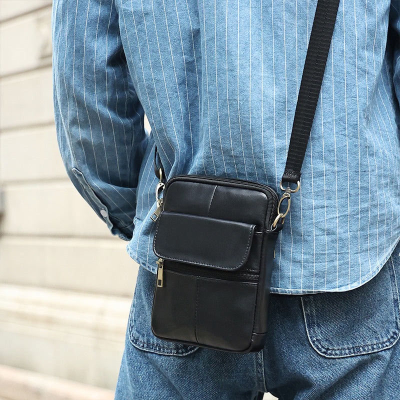 Men's Classic Leather Crossbody Messenger Bag