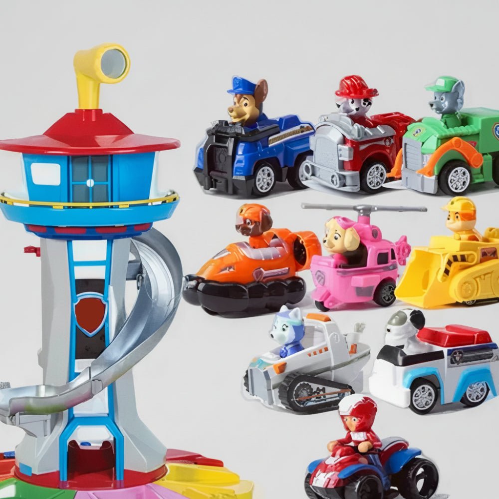 Sturdy Kids Slide Playset with Toy Cars and Fun Wheels