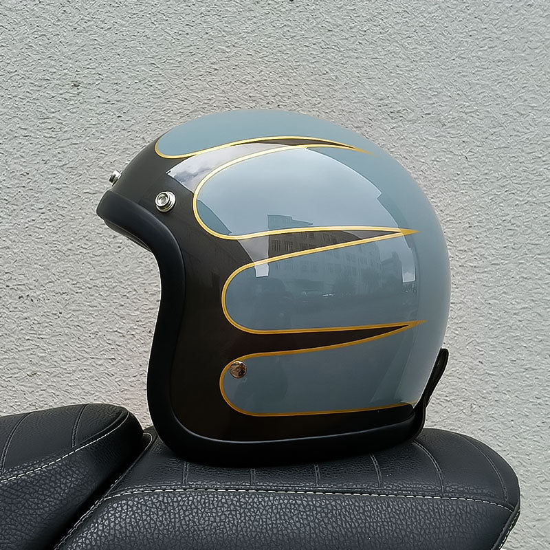 Low Profile Vintage Motorcycle Helmet - DOT and ECE Approved 15