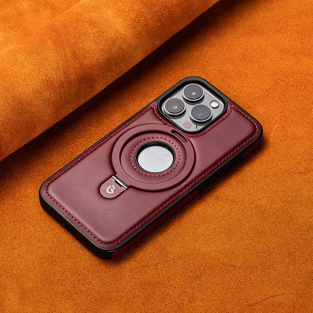 LuxuraCase | Stylish Premium PU Leather Magnetic iPhone Case with Stand 11