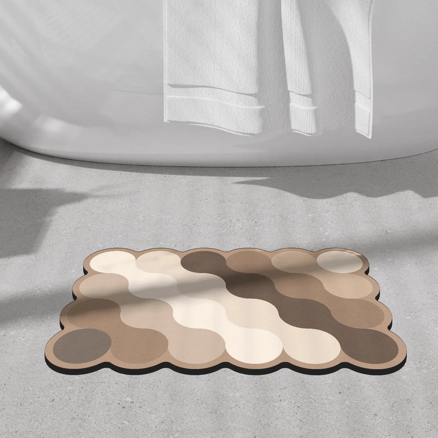 Soft Beige Bath Mat – Non Slip Quick Dry Shower Mat