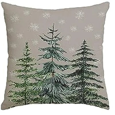 MerryCushion – Green Cushion Cover with Festive Christmas Print 45x45 cm 5