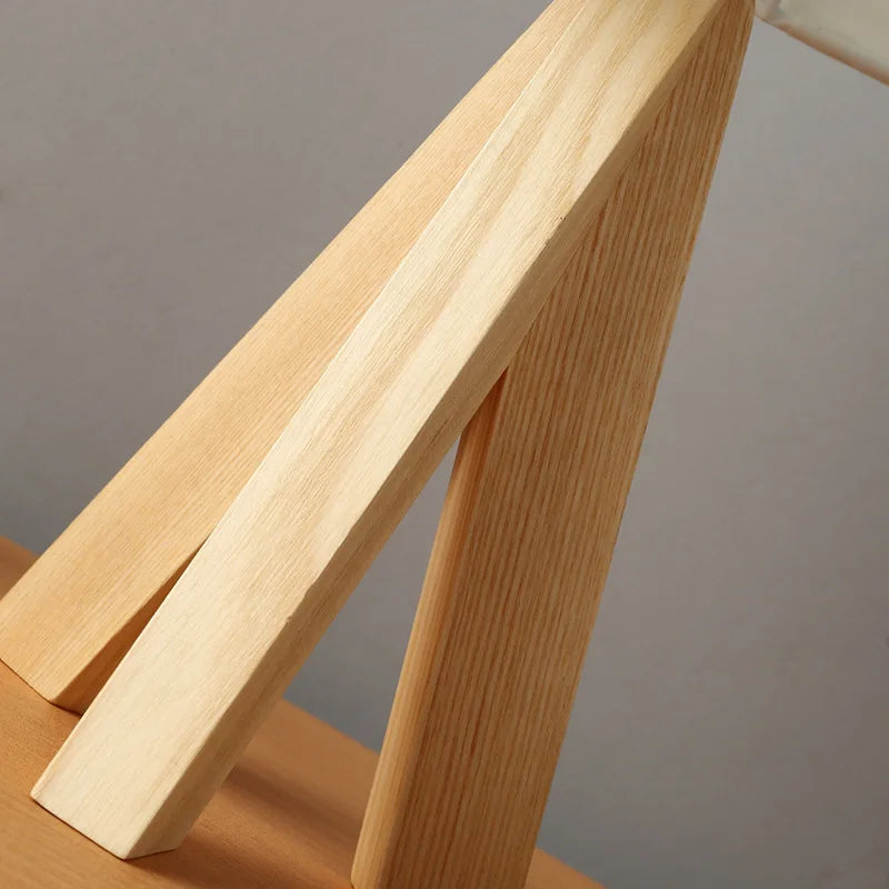 Natural Wood tripod Desk Lamp