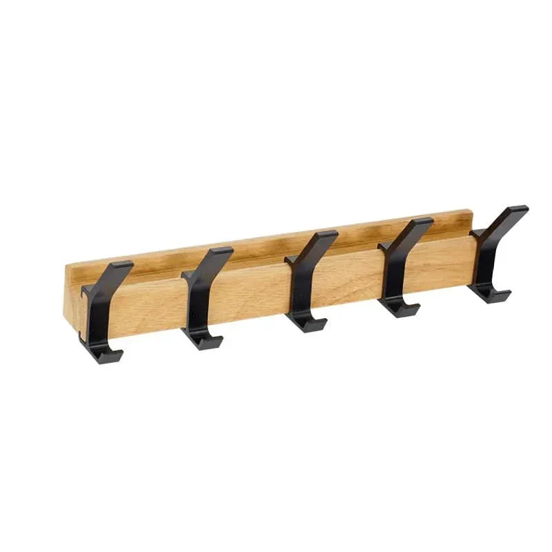 Modern Black Wall Hook Coat Rack with Adjustable Hooks