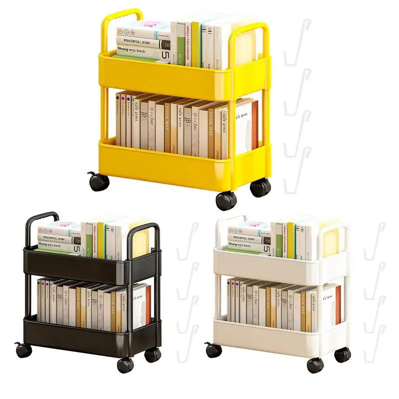 Portable Book Cart with Wheels | Space Saving Bookshelf