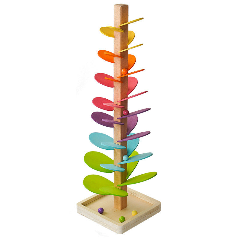 Colorful Wooden Marble Run Tower