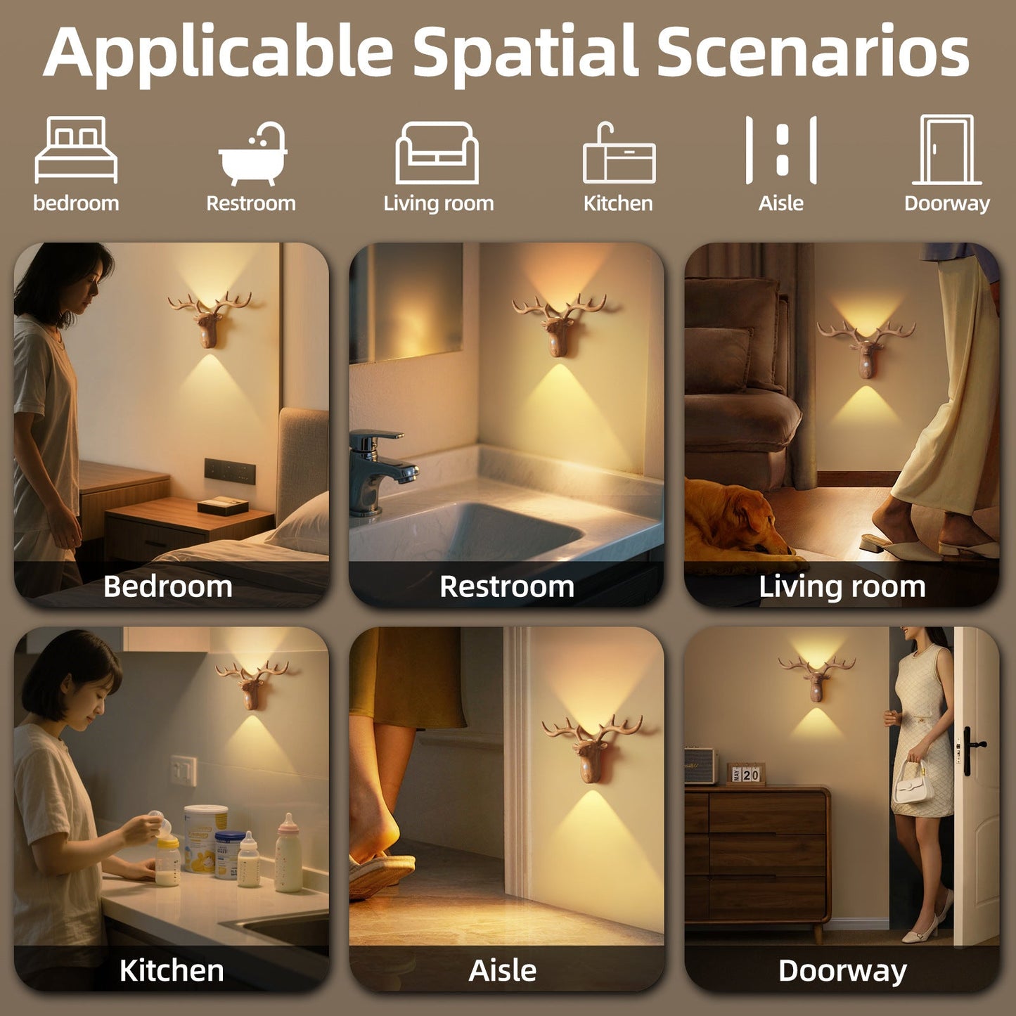 Wireless Battery LED Night Light Motion Sensor Lamp