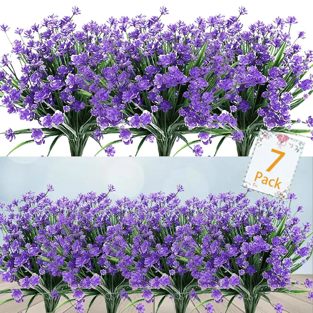 Durable Outdoor Artificial Flowers - 7 Piece Set