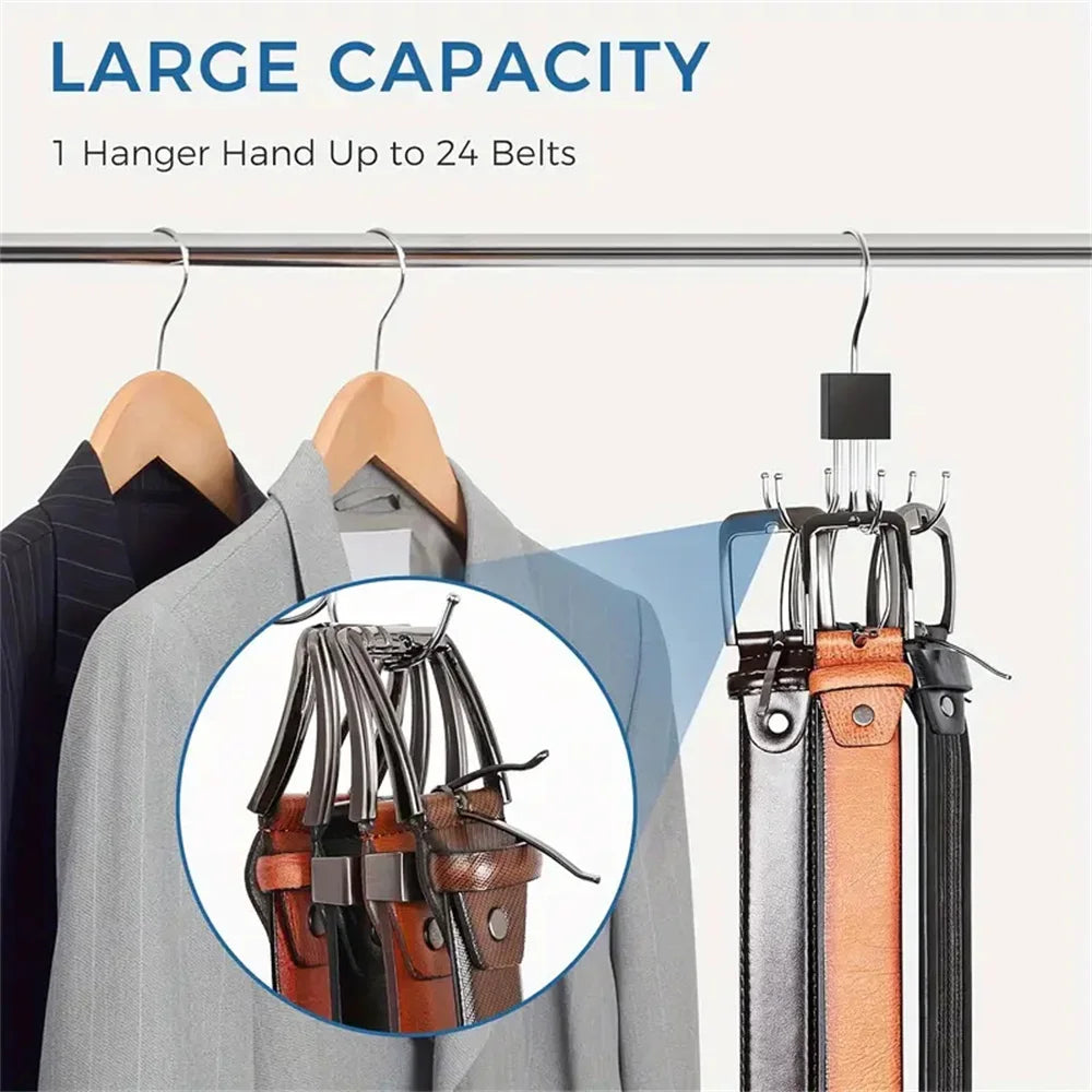 Sturdy 6-Hook Rotating Closet Organizer for Accessories