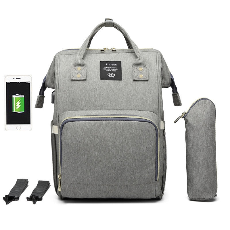 Spacious USB Baby Diaper Bag Backpack