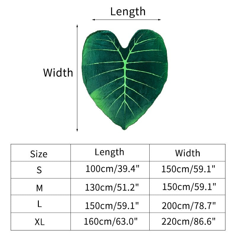 Plush Large Leaf Pattern Throw Blanket
