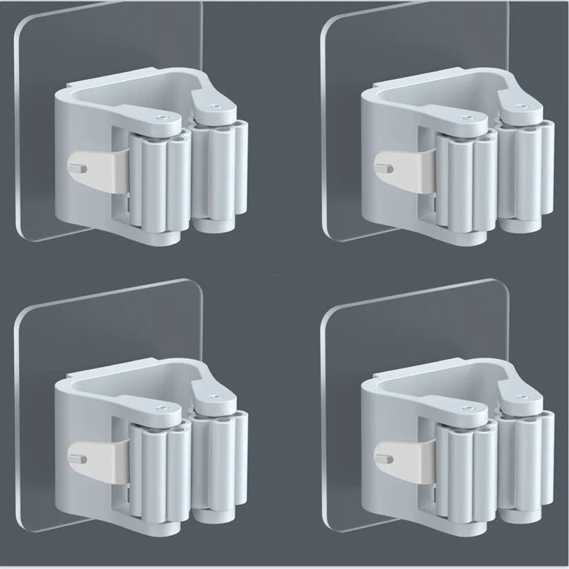 Easy Install Adhesive Wall Mop Holder Set of 4