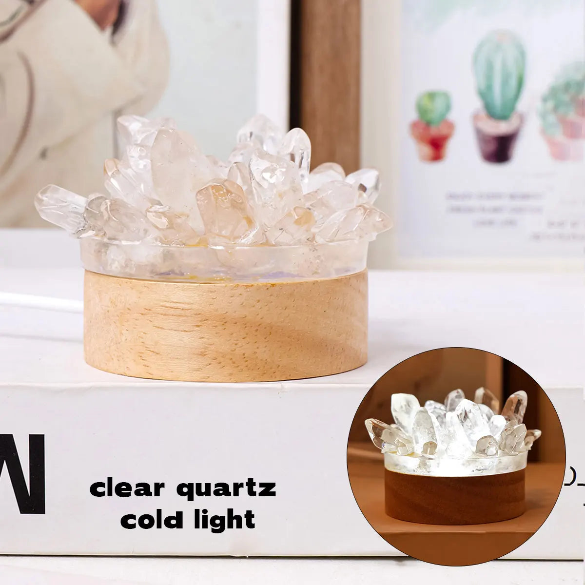 Natural Stone Crystal Table Lamp