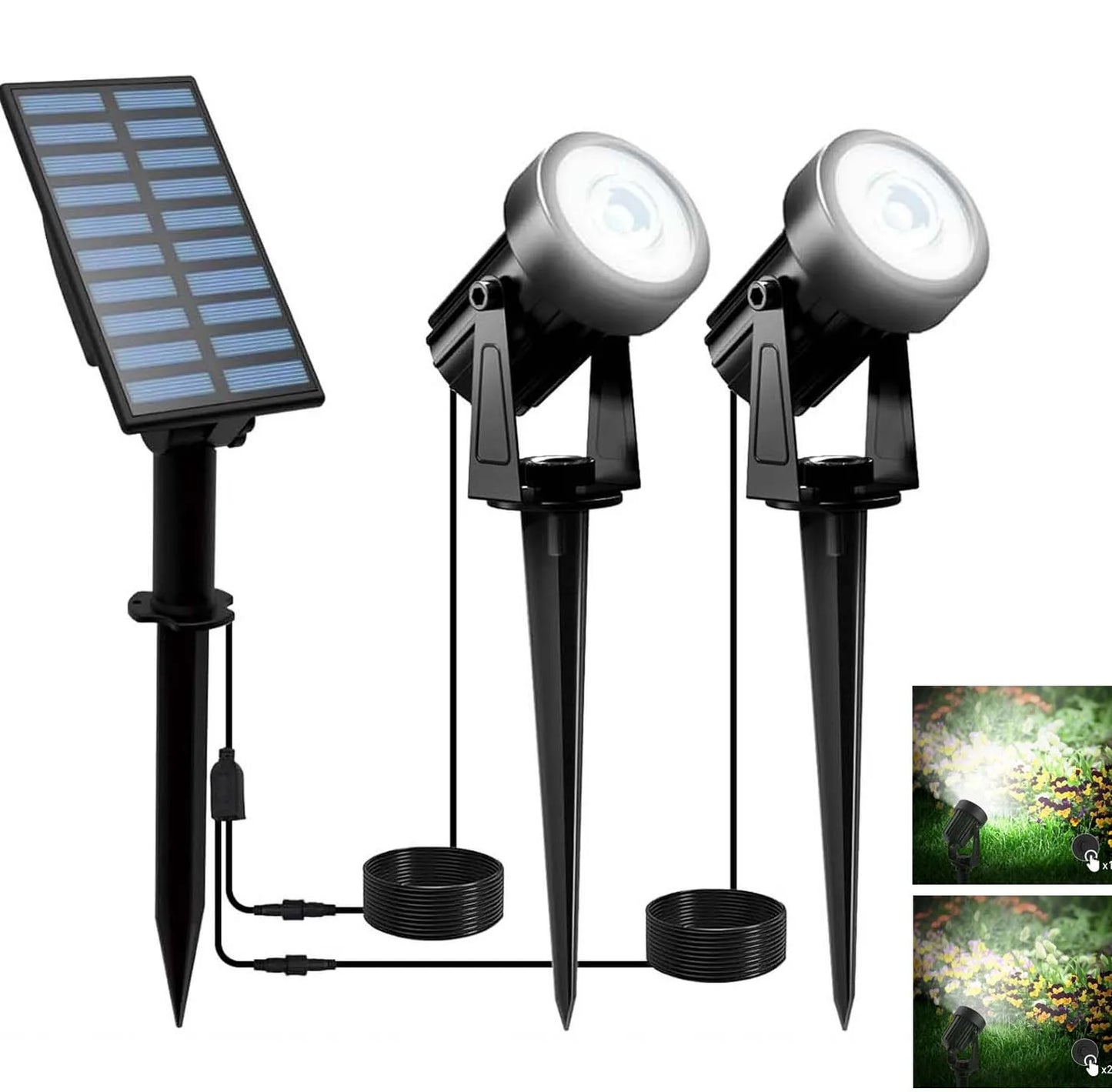 Solar Powered Garden Spot Light Warm White & Daylight