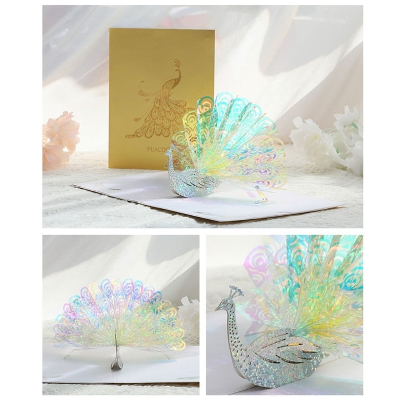 Colorful 3D Peacock Gift Card