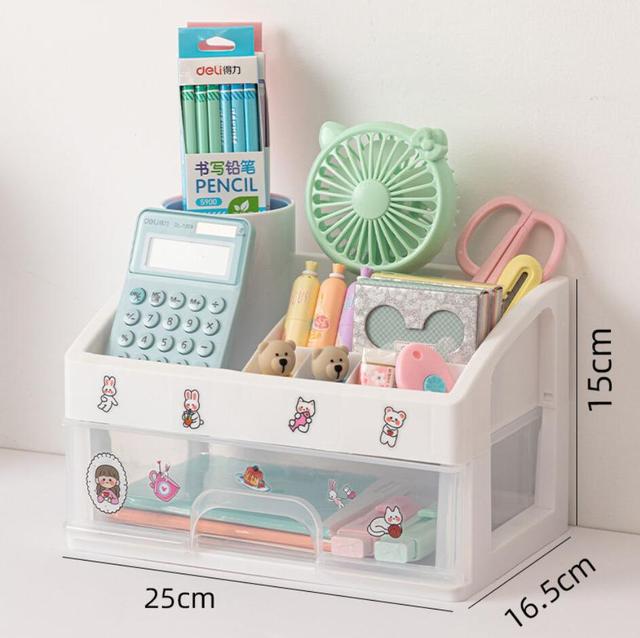 Compact Office Desk Storage Container Box