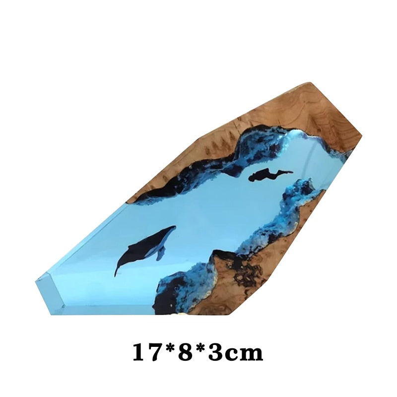 Ocean Blue Diving Resin Table Lamp Decor