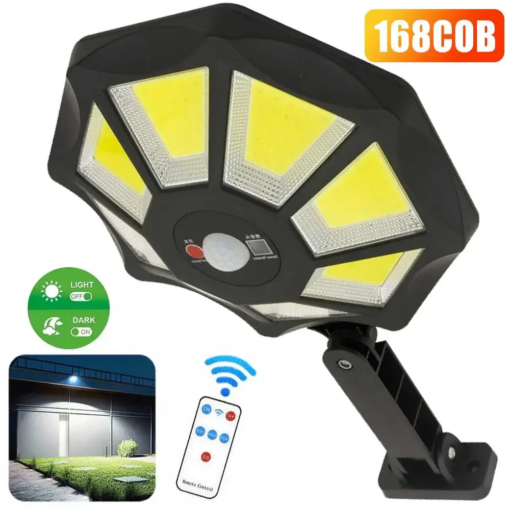 Bright Solar Powered Outdoor Security Light with Motion Sensor