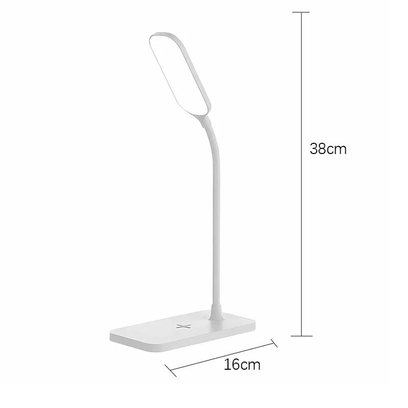Sleek LED Desk Lamp with Wireless Charging & USB