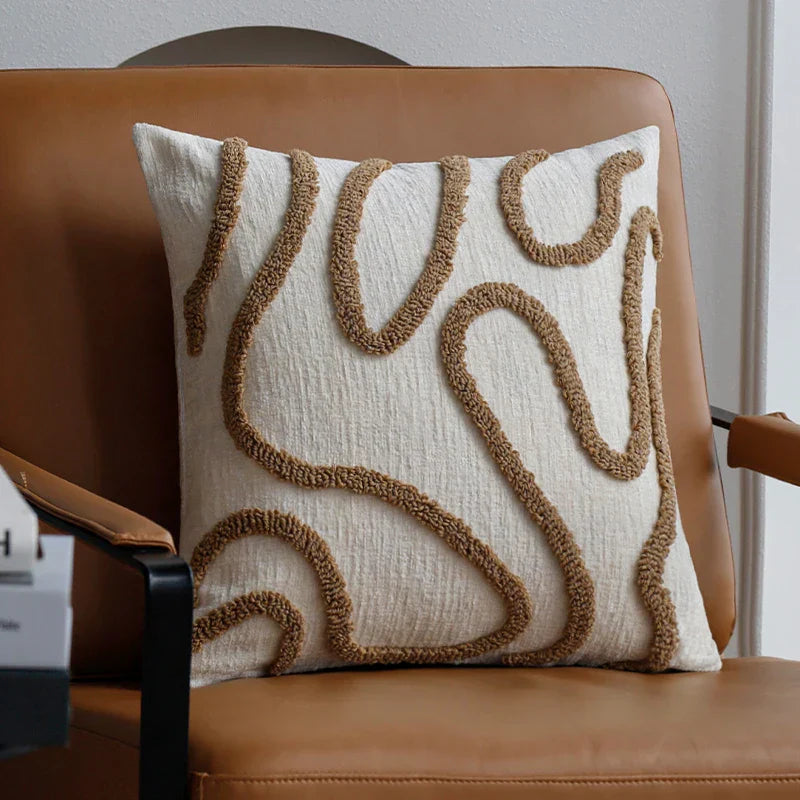 Cozy Chenille Pillow with Chic Geometric Pattern